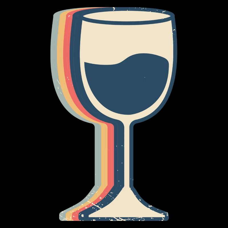 Weintrinkender Trinker Retro Line Art