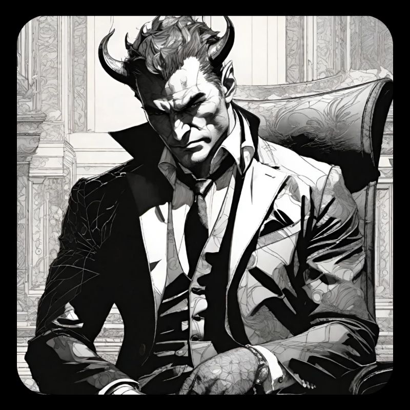 Elegant devil with suit and tie