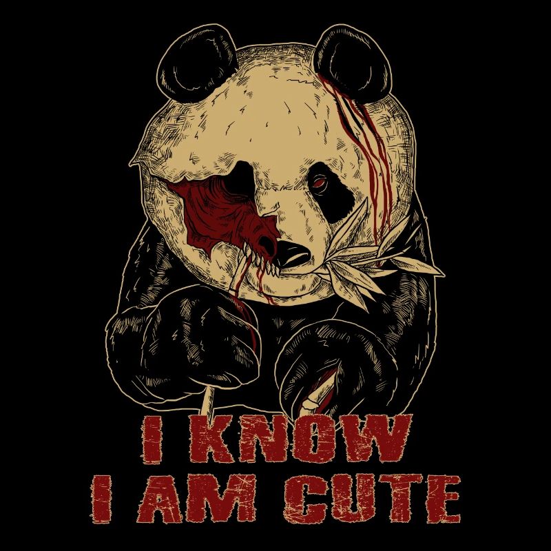 Halloween Zombie Humor Panda Horror Blut Gothic