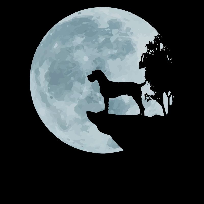 Deutsch Drahthaar Vollmond Jagdhund Jäger Geschenk