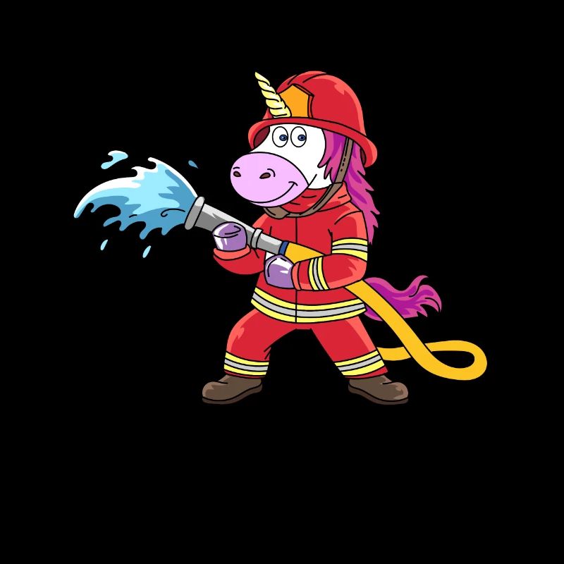 Lustiges Einhorn als Feuerwehrmann Design