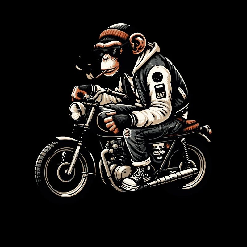Schimpanse Biker Coolness Tee