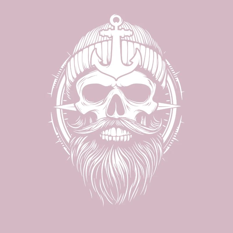 Moin - Skull with Beard - Sailor Anchor