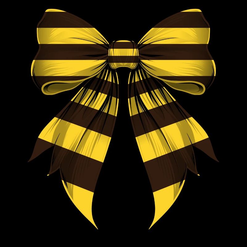Coquette Bow Bee Yellow Stripe Pattern