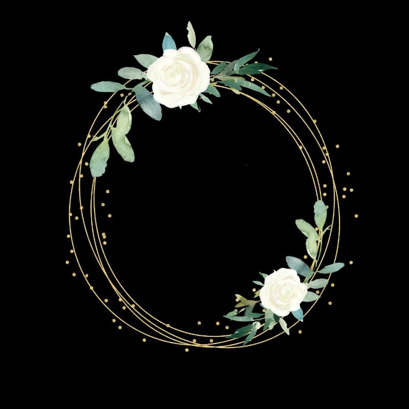 Cercle vert fleurs blanc - personnalisable