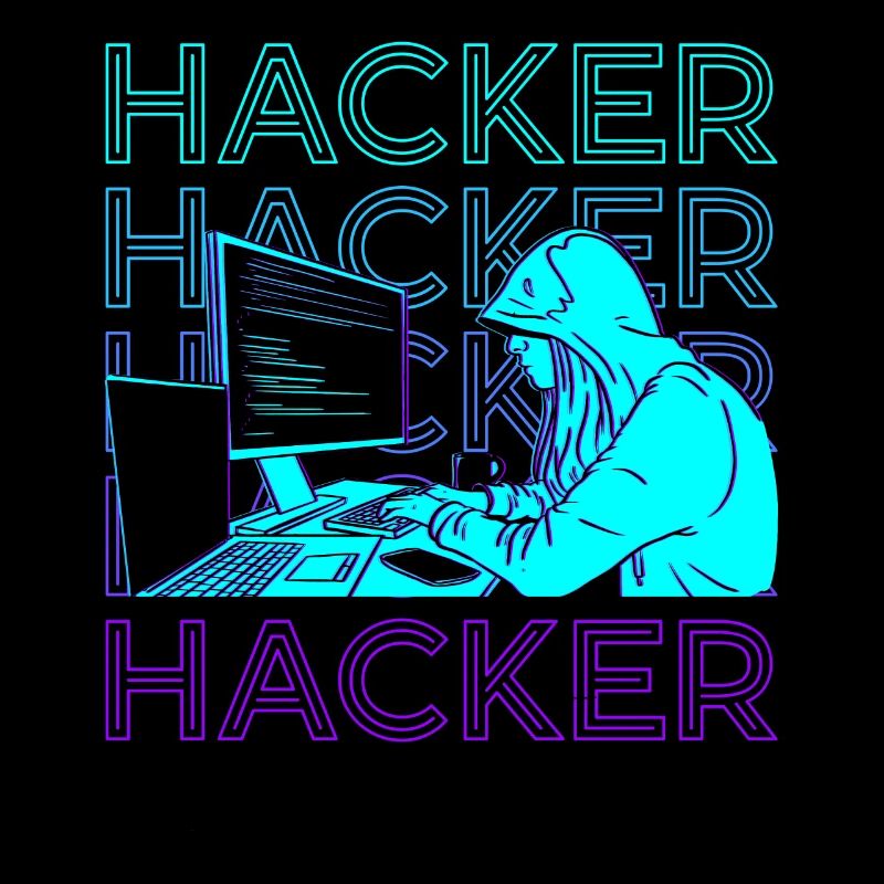 Hacker Hacking Hack Coding Programmierung Retro