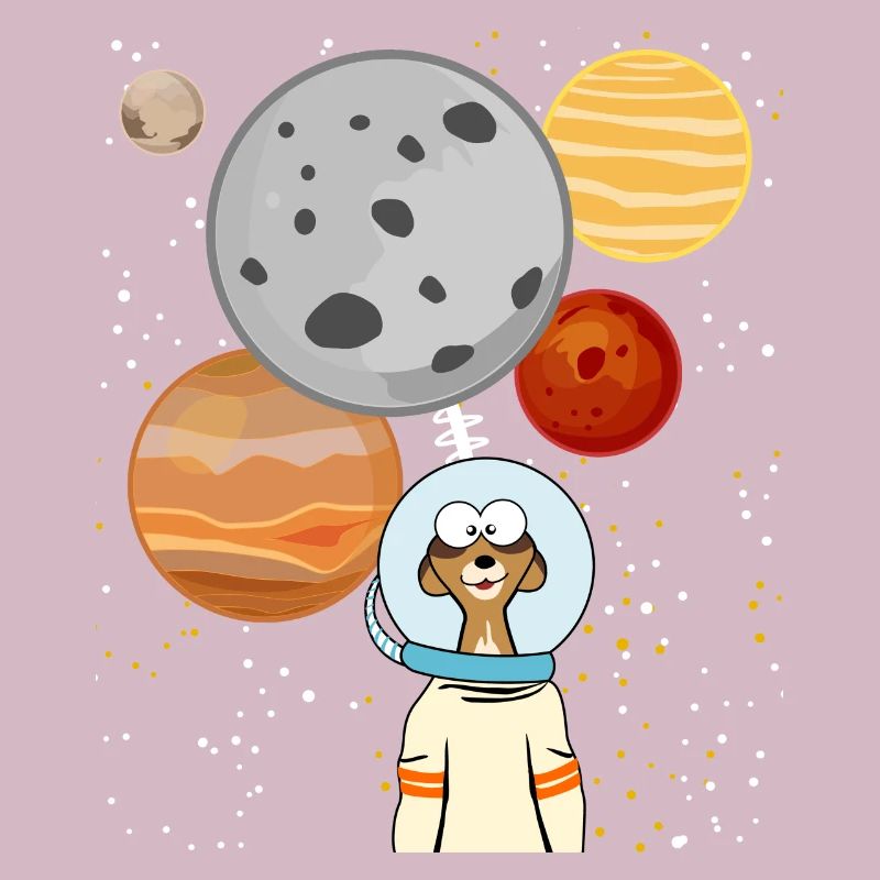 Planètes spatiales des astronautes suricates