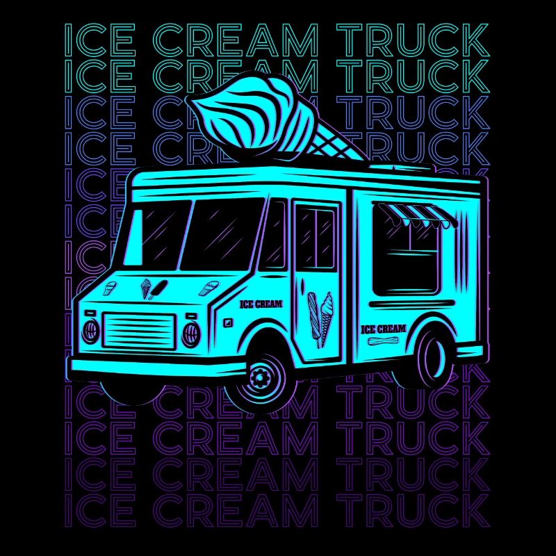 Pilote de camion de crème glacée rétro