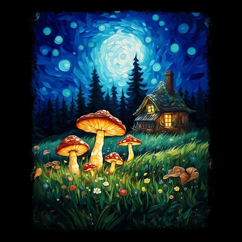 Cottagecore esthétique Nature champignon étoilé nuit Ma