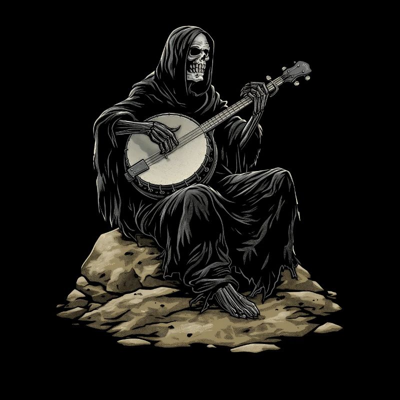 Sensenmann Der Tod Bluegrass Banjo Spieler