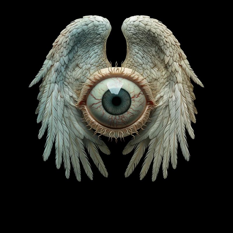 Weirdcore Ästhetisch Menschlicher Augapfel Flügel