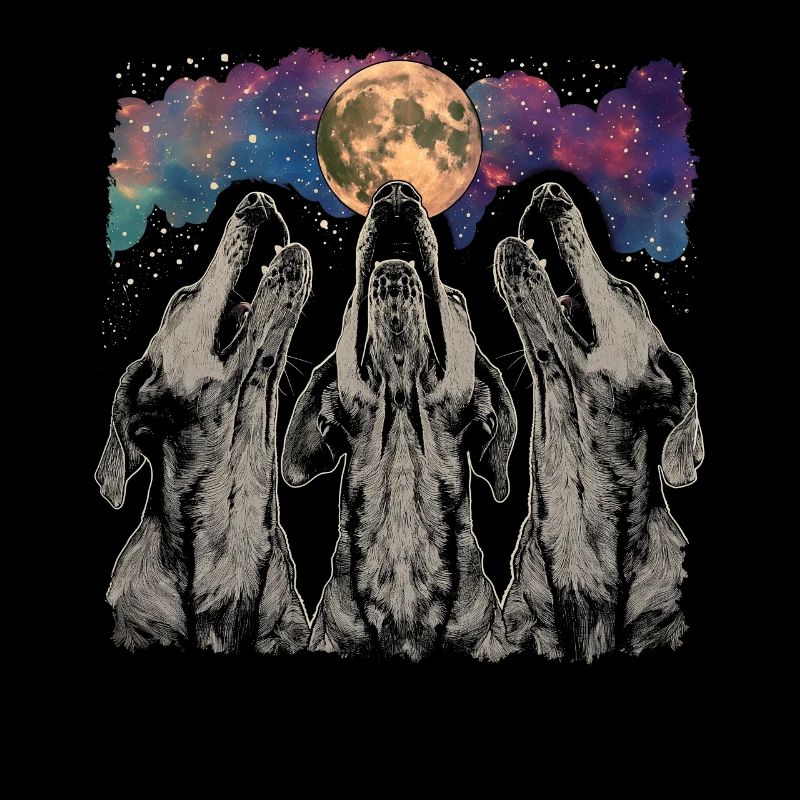 Bluthund Hund Heulender Mond