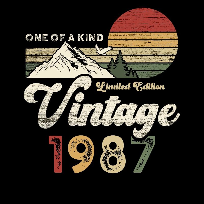 Vintage 1987 Geburtstag Berge