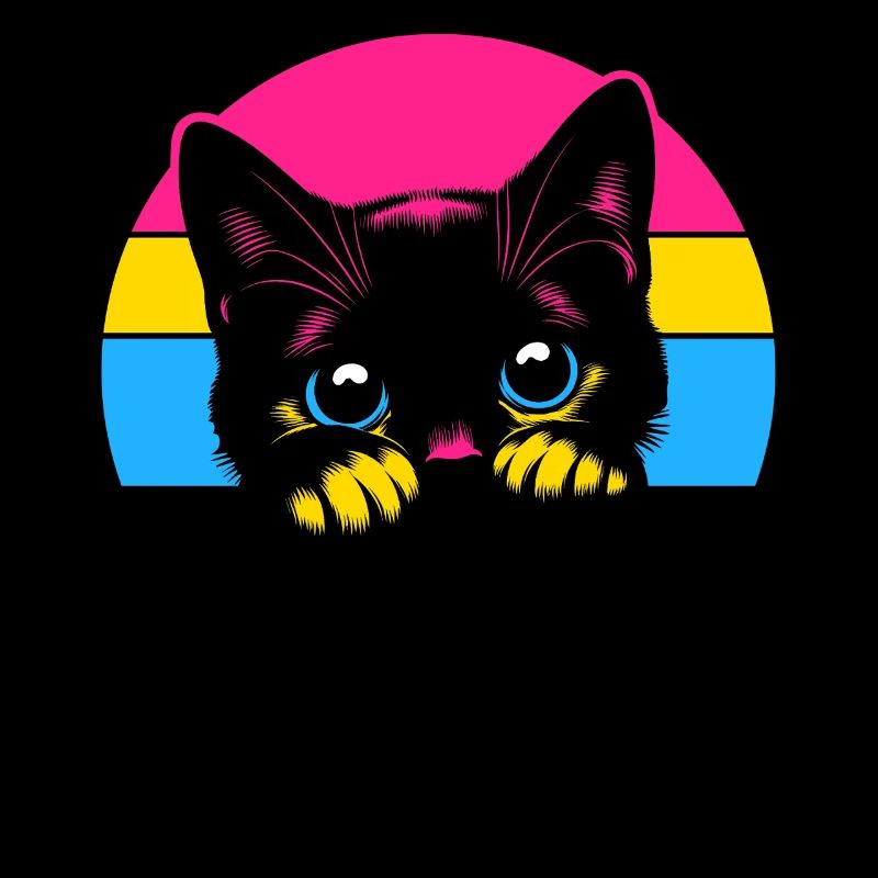 Pan cat aux couleurs du drapeau de la fierté
