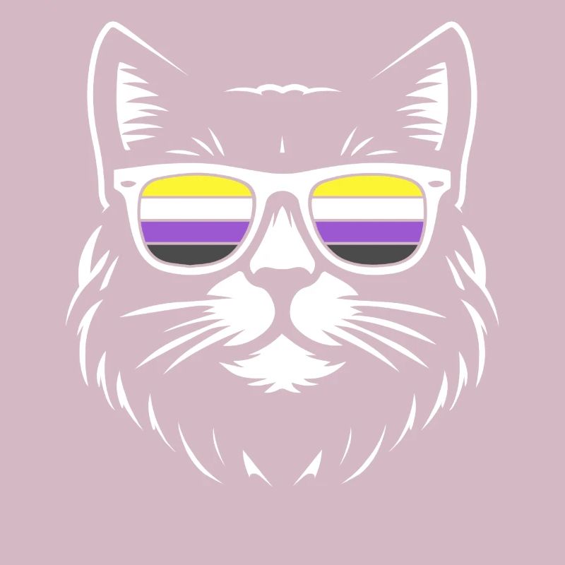 Chat Minimaliste Non-Binary Pride Enby