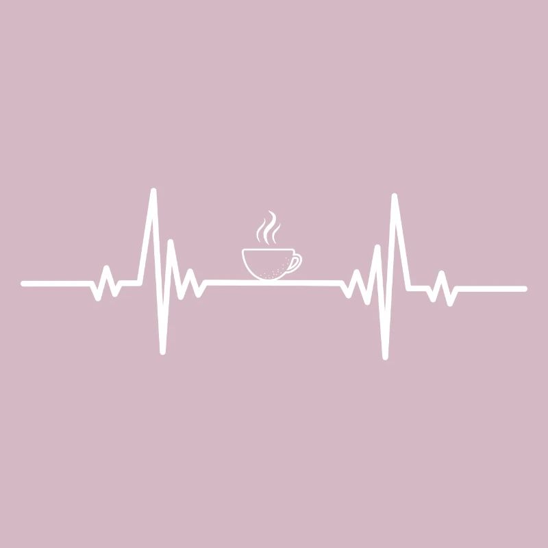 Palpitations cardiaques tasse blanche café