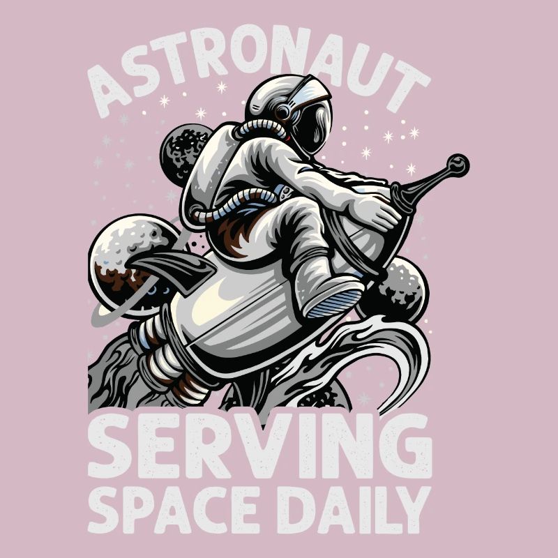 Astronaut Serving Space Daily - Funny - Planets -