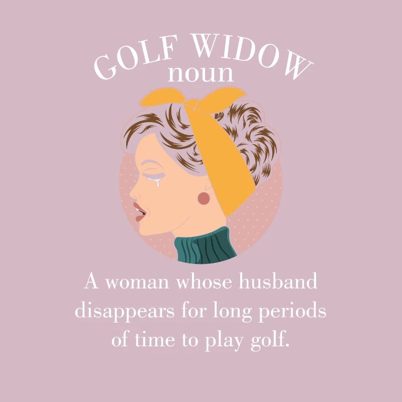 Frau Ehemann Golfer lustiges Geschenk Golf Witwe Nomen