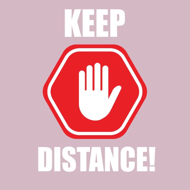 Keep Distance Warning Attention Sign Hand
