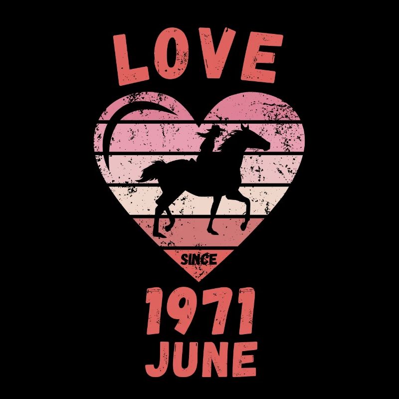 Love Pferde Reiten Geburtstag Juni 1971