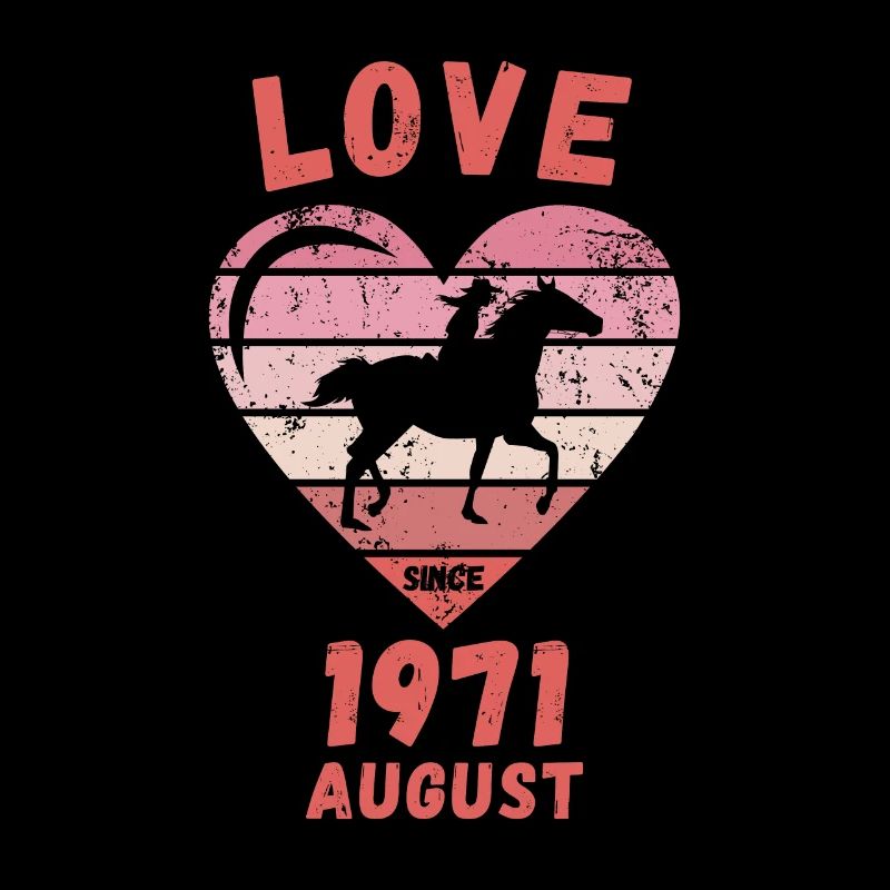 Love Pferde Reiten Geburtstag August 1971