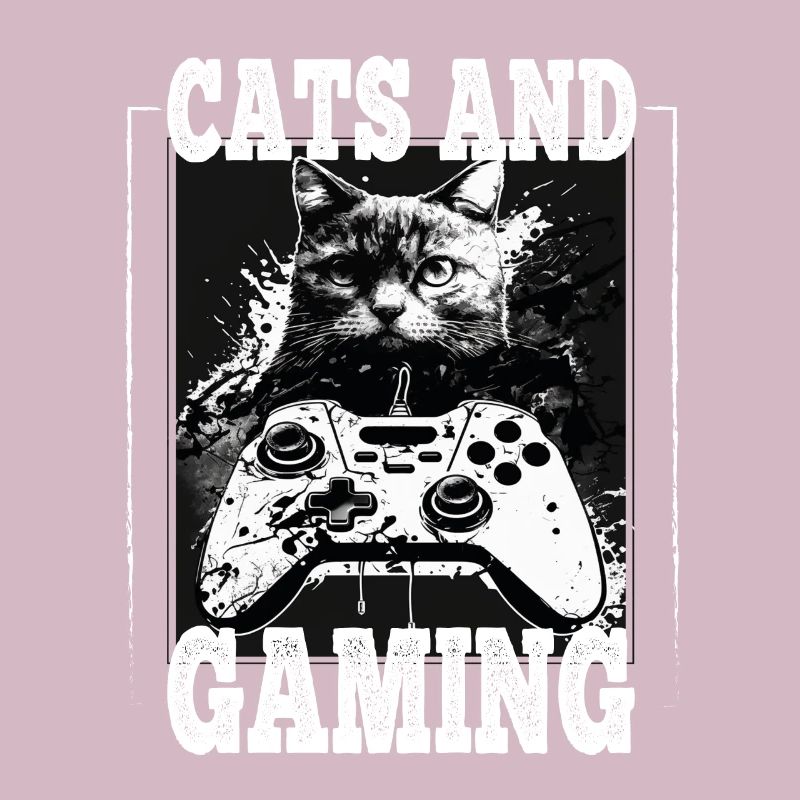Cats and Gaming Katze Kätzchen Controller Zocken