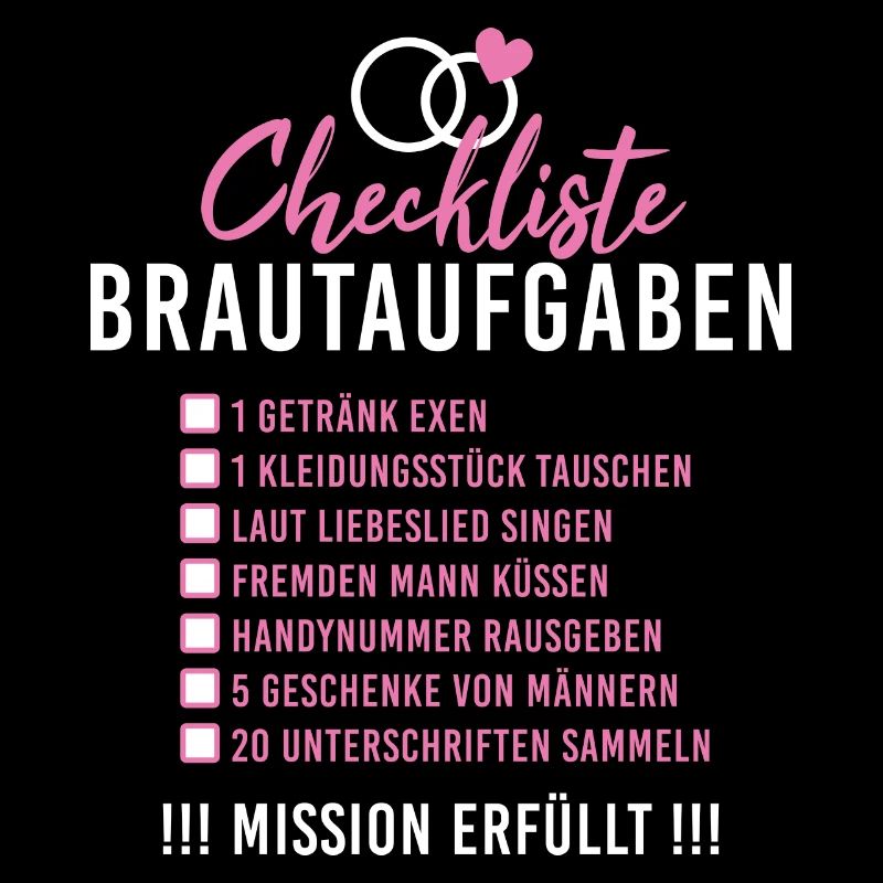 Checkliste Brautaufgaben Junggesellinnenabschied