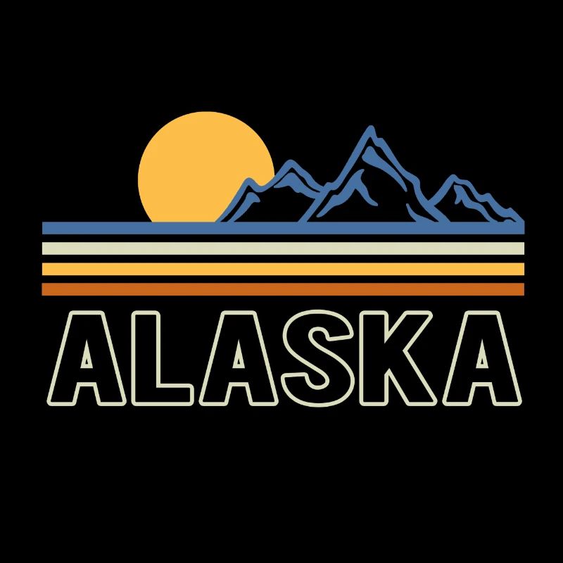 alaska mountains retro gift
