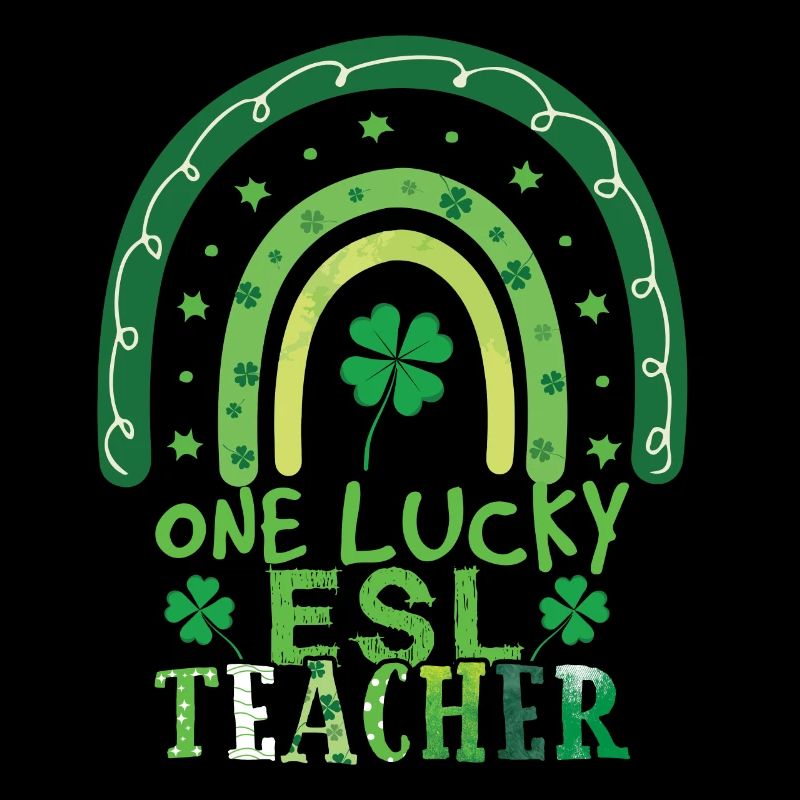 Rainbow Saint Patrick Day Clover Lucky Teacher