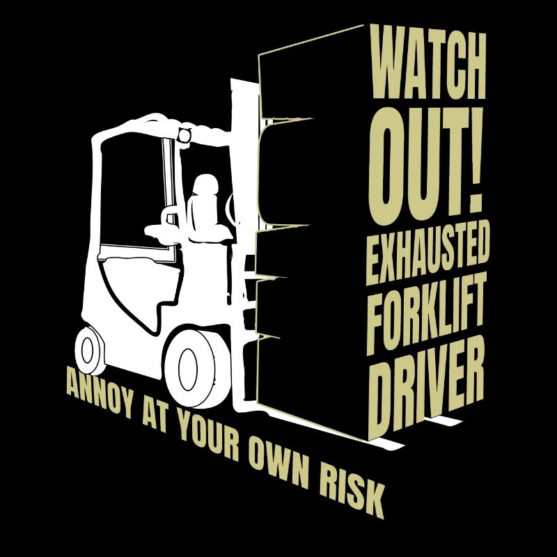 Erschöpfter Gabelstaplerfahrer Risiko Bediener Gabelstapler