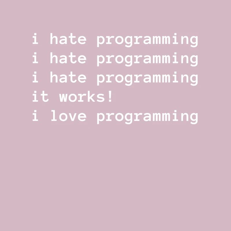 Ich hasse programmieren - Ich liebe programmieren