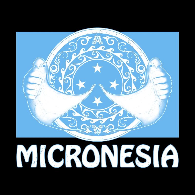 Flagge Mikronesiens und Mantarochen