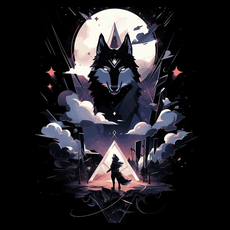 Wolf Digitales Kunstwerk Tier