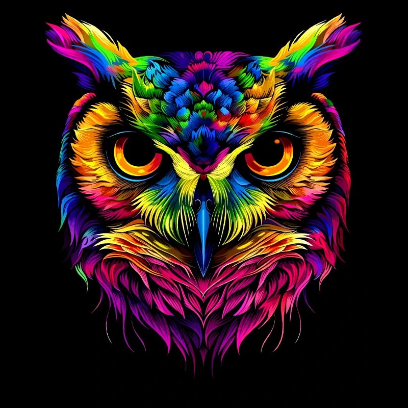 Eule Bunt Regenbogen Farben Pop Art Kauz Uhu Eulen