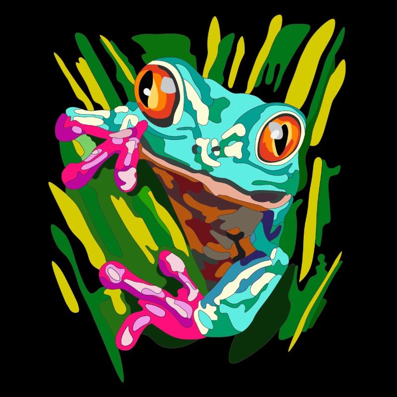Frog with orange eyes