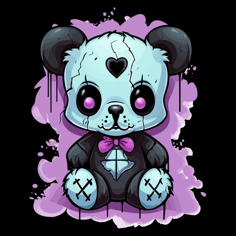 Goth Pastel effrayant vaudou poupée ours en peluche