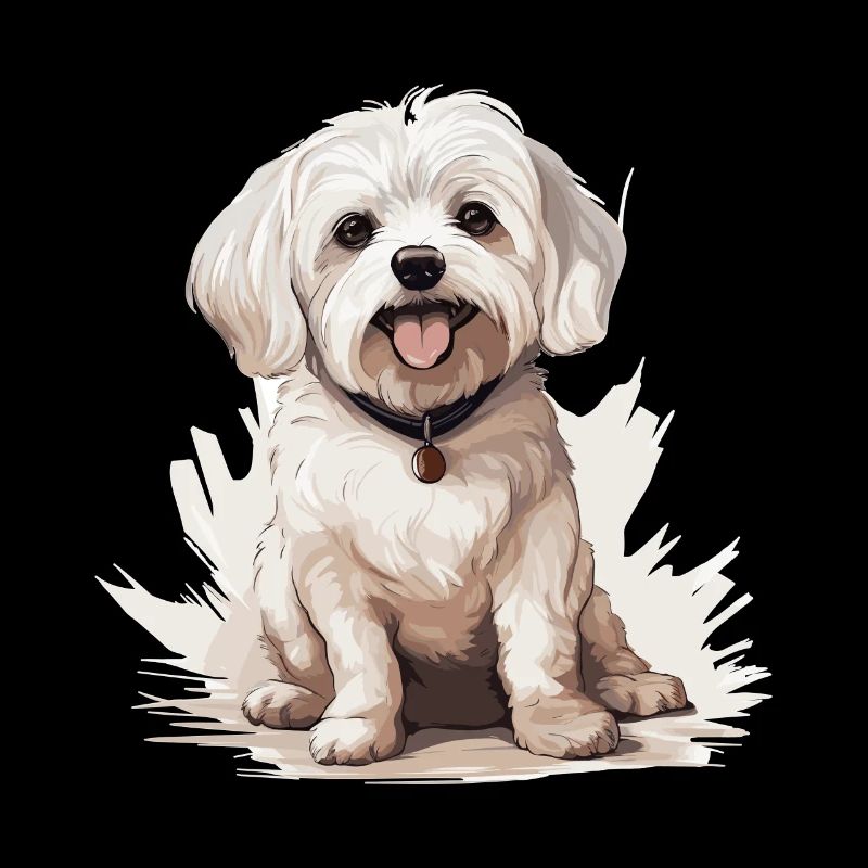Chien maltais de race animal mignon graphique