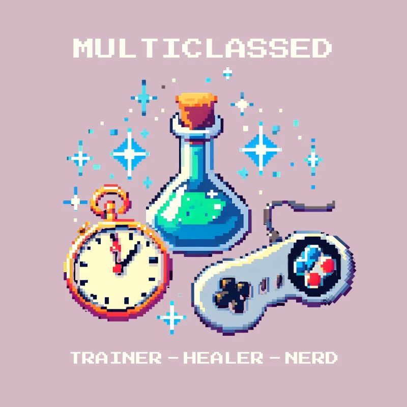 Ergotherapie Trainer Heiler Nerd Retro Pixel Art