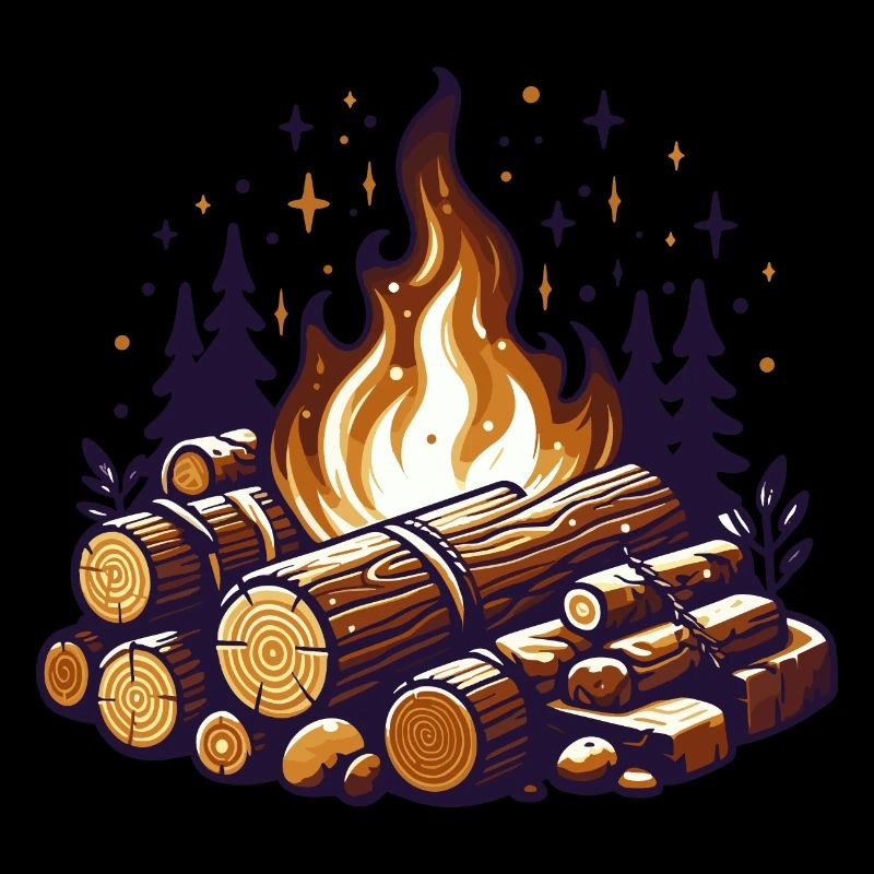 CAMPFIRE FOREST WINTER HEAT CAMP FIRE LOG LOG