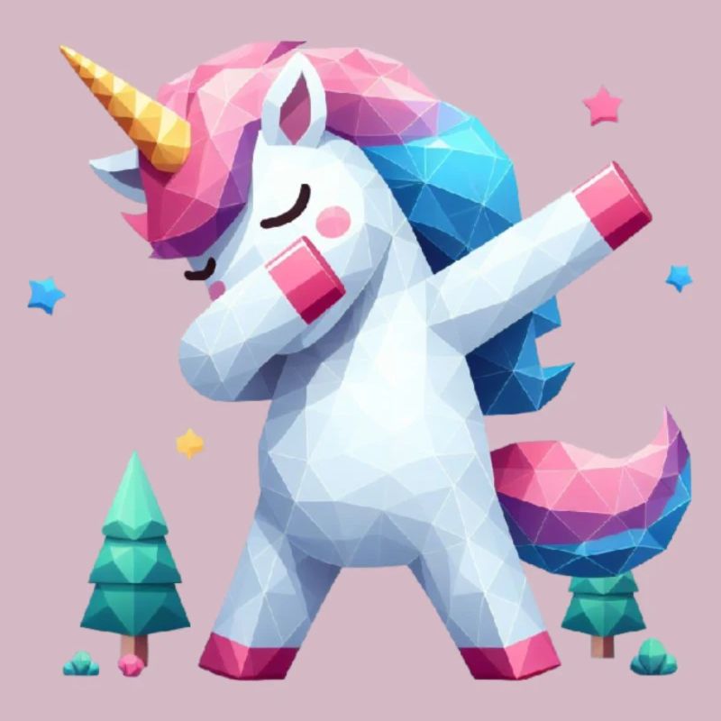 Dabbendes Einhorn Polygon klein