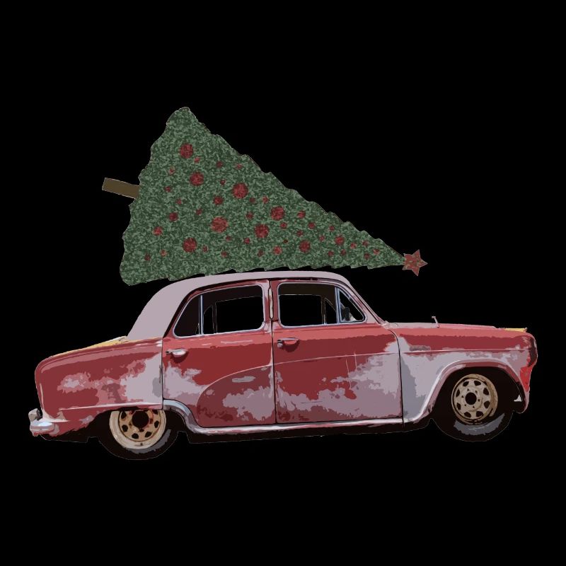 Oldtimer mit Tannenbaum