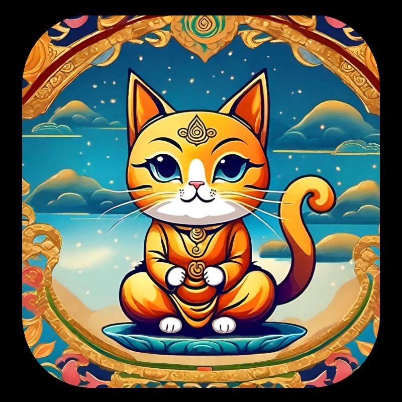 Chat mignon en position de yoga de Bouddha