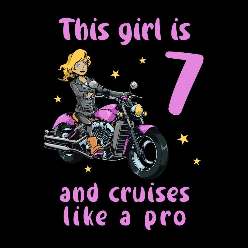 Geburtstagsshirt Motorrad - 7 Geburtstag Mädchen