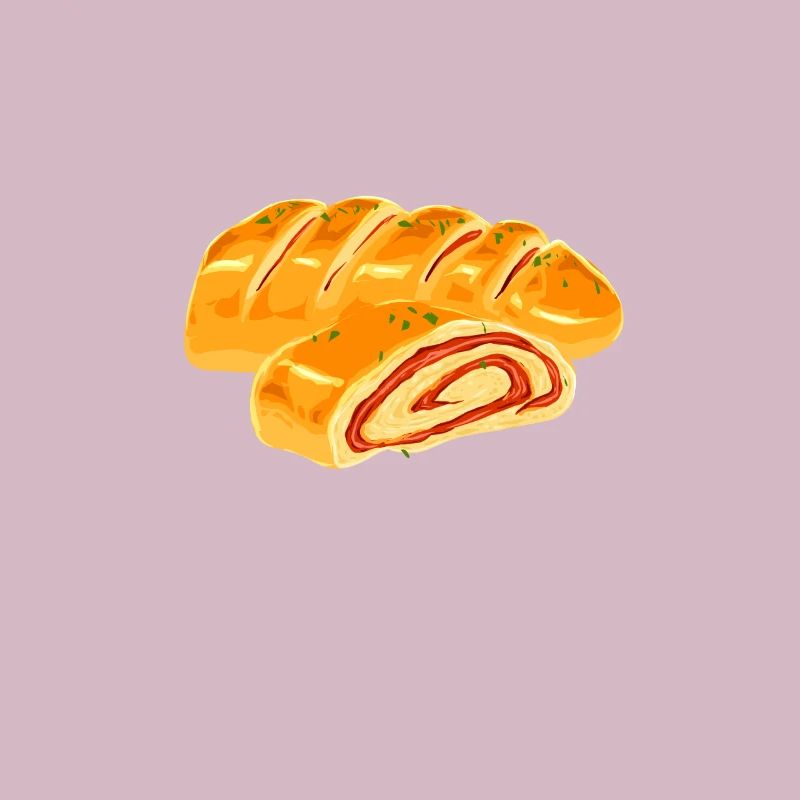 Zeichnung eines Pizza Stromboli