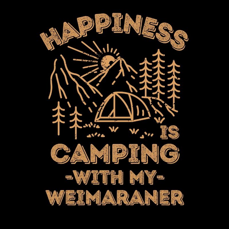 Camping avec un braque de Weimar