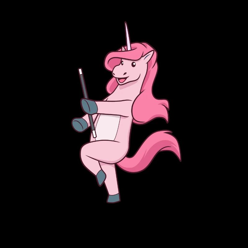 Comic unicorn twirling