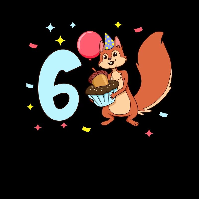 Mit Eichhörnchen - Kinder Geburtstag 6 Jahre