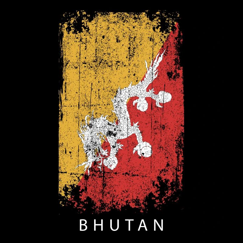 Souvenir avec le drapeau du pays du Bhoutan