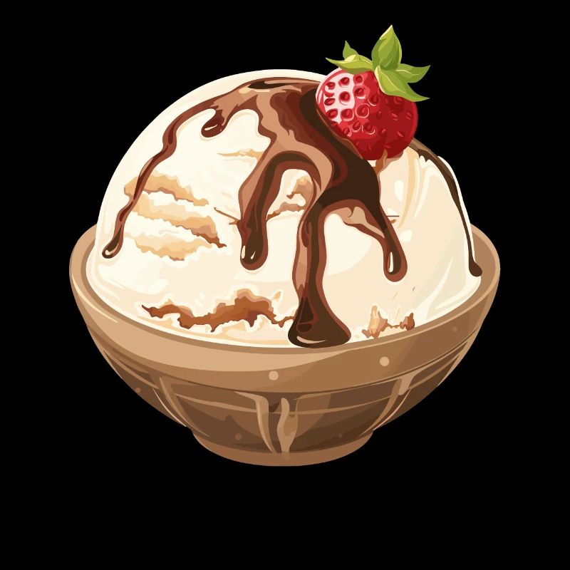 Vanilla Ice Cream with Chocolate Sauce Delight