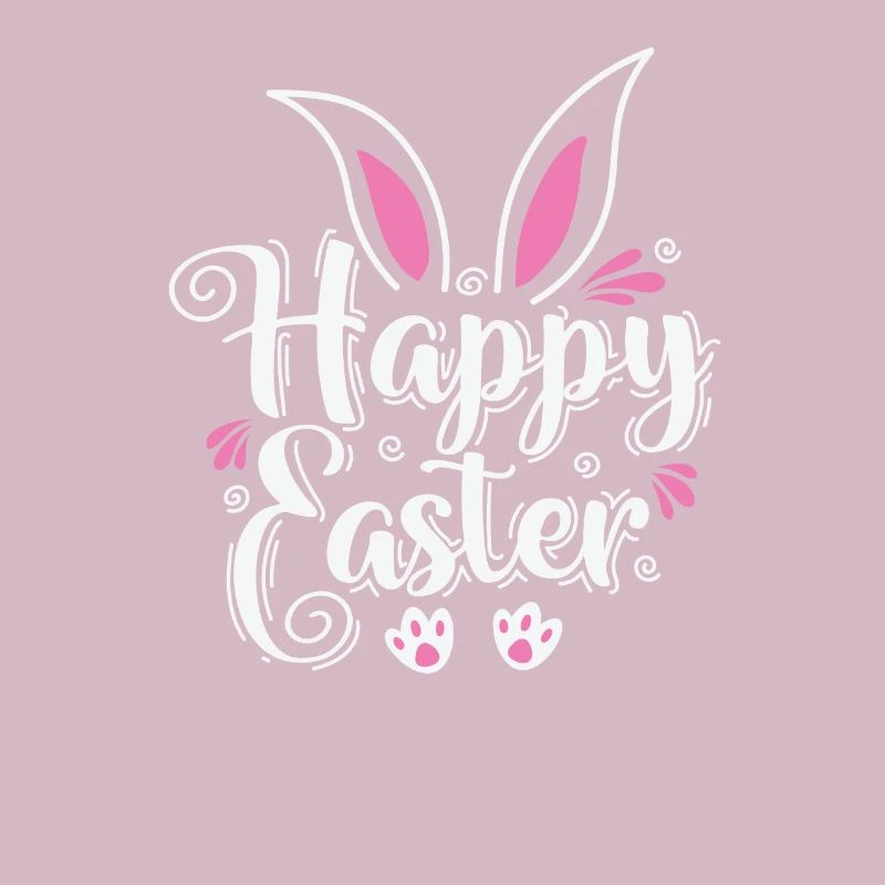 Happy Easter Bunny Colorful Easter Eggs